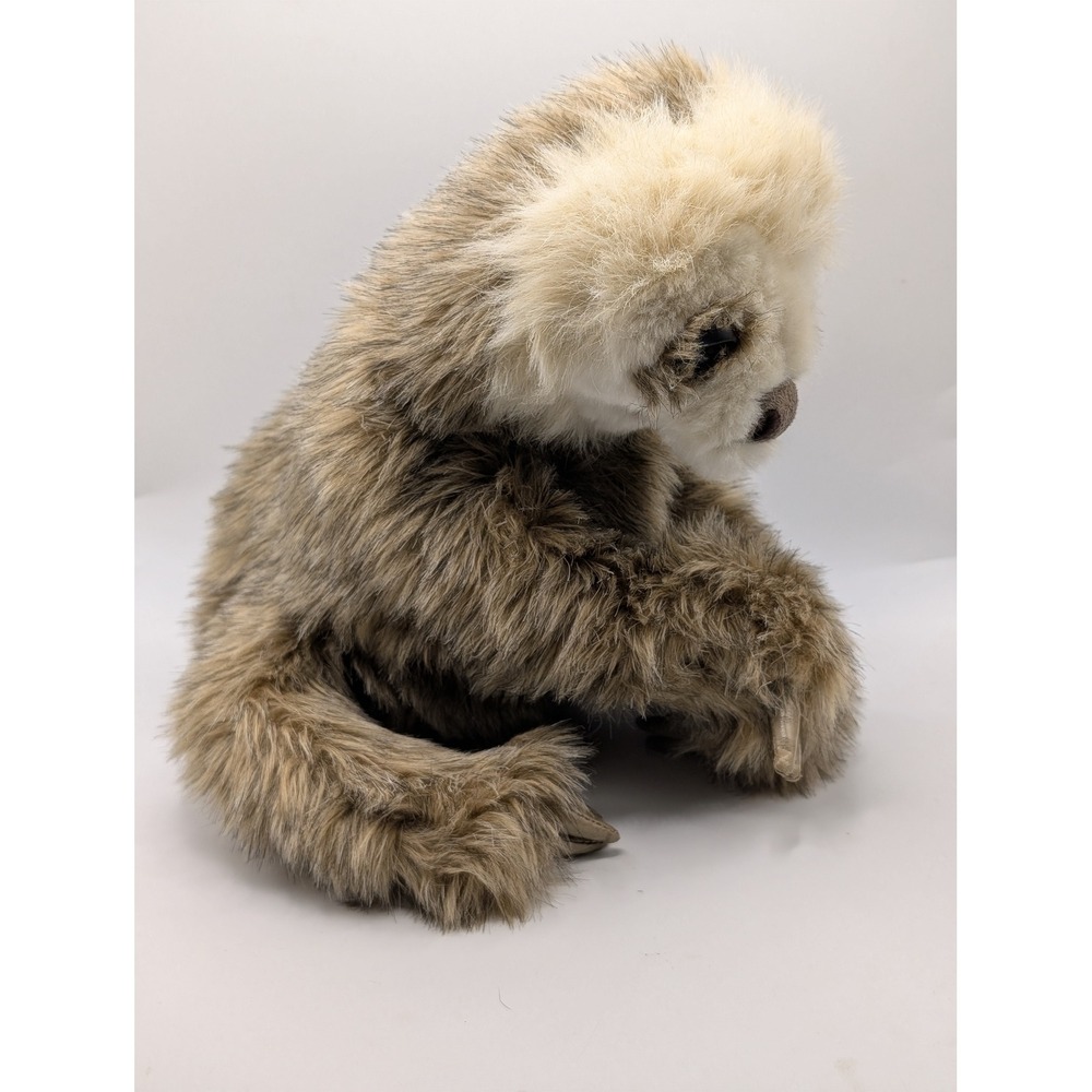 Folkmanis Baby Sloth Hand Puppet Plush Brown Tan Faux Fur Realistic 2922